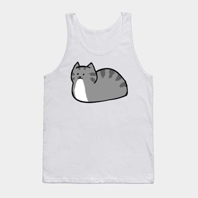 Grey Cat Loaf Tank Top by little-ampharos